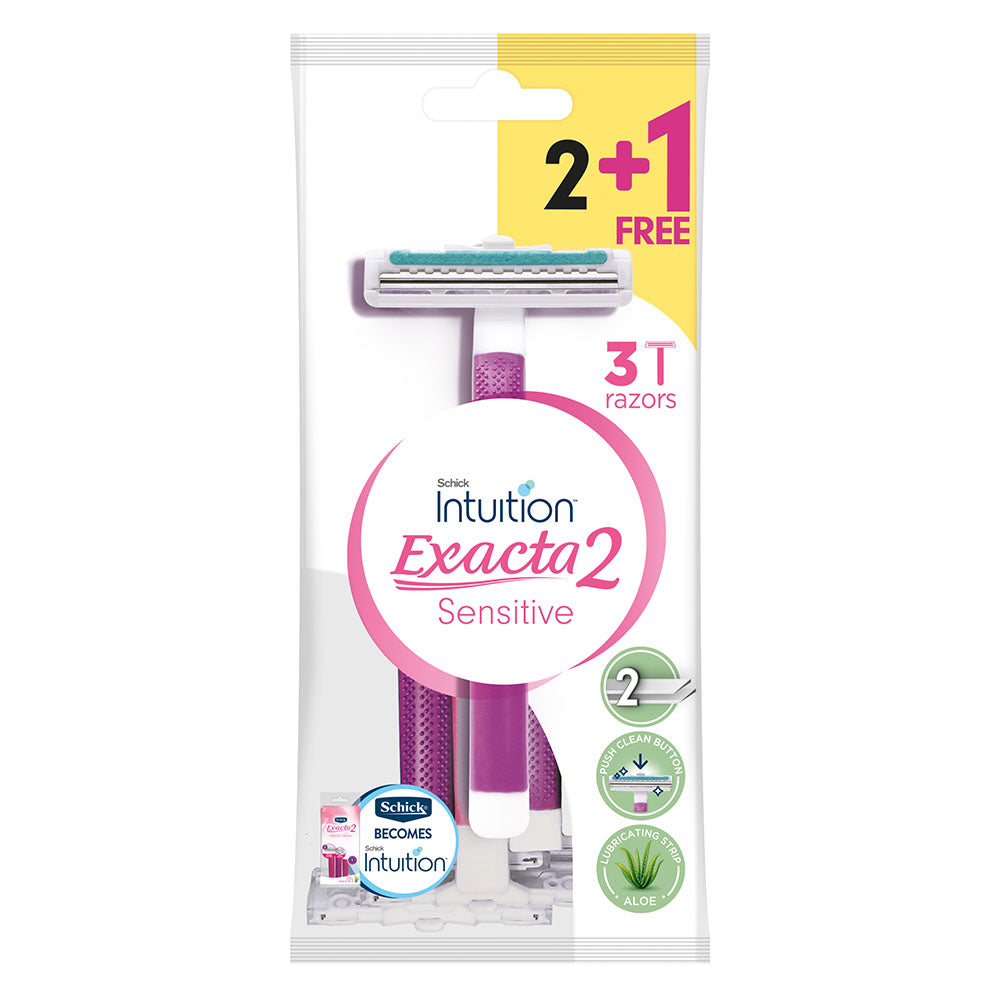 Schick Intuition - Exacta 2 Sensitive Disposable Razor 3pcs