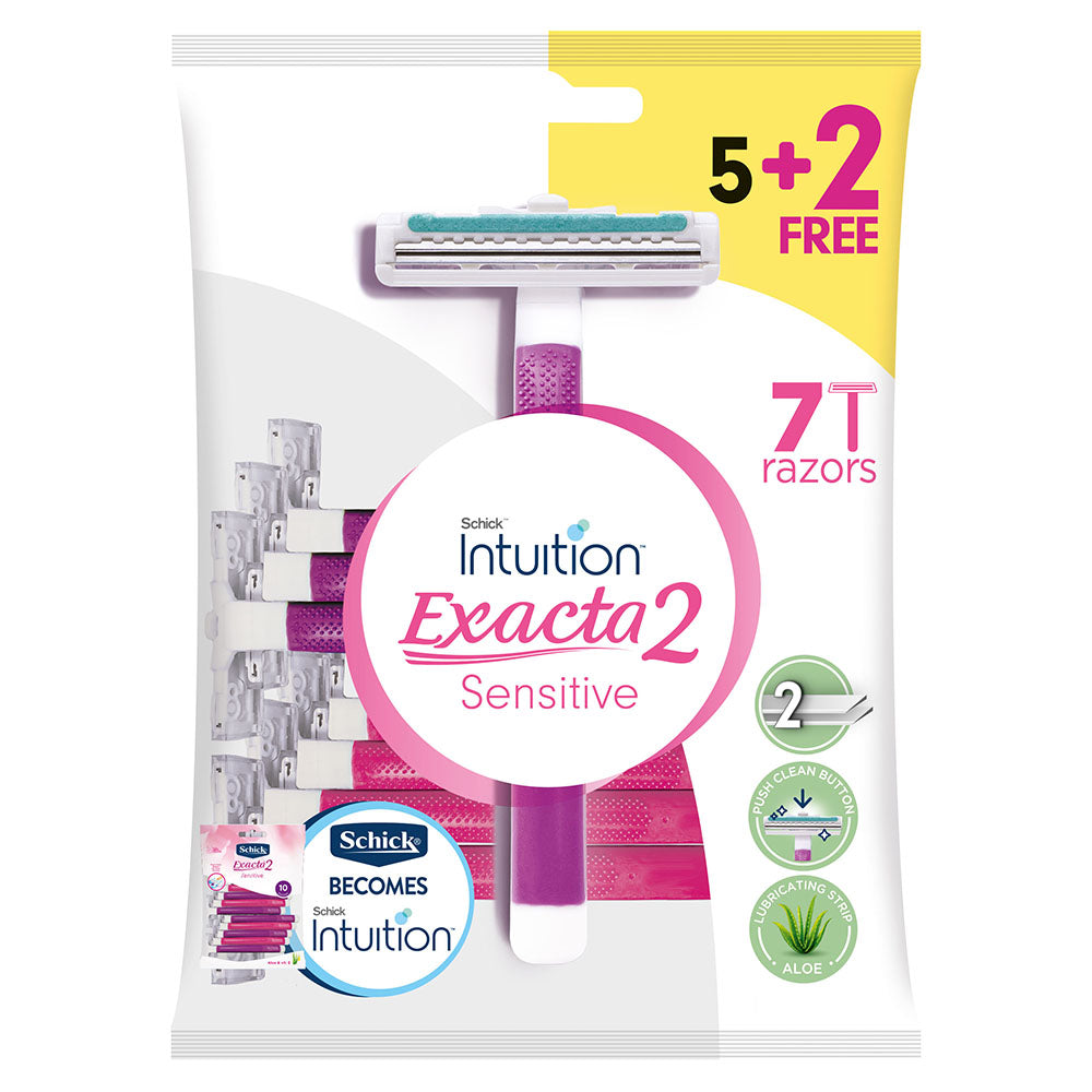 Schick Intuition - Exacta 2 Sensitive Disposable Razor 7pcs