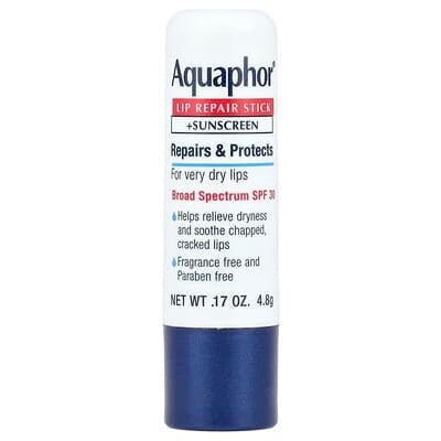Aquaphor - Lip Repair Stick + Sunscreen SPF 30 Fragrance Free 4.8g
