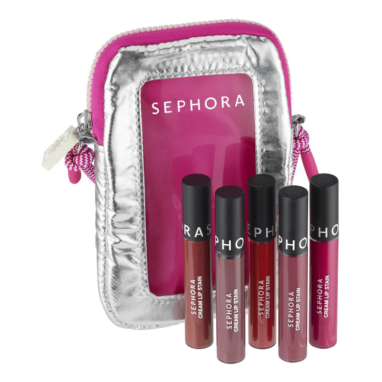 SEPHORA Favorites Limited Edition Moving Lights 5 Cream Lip Stain Set Plus Limited Edition Pouch