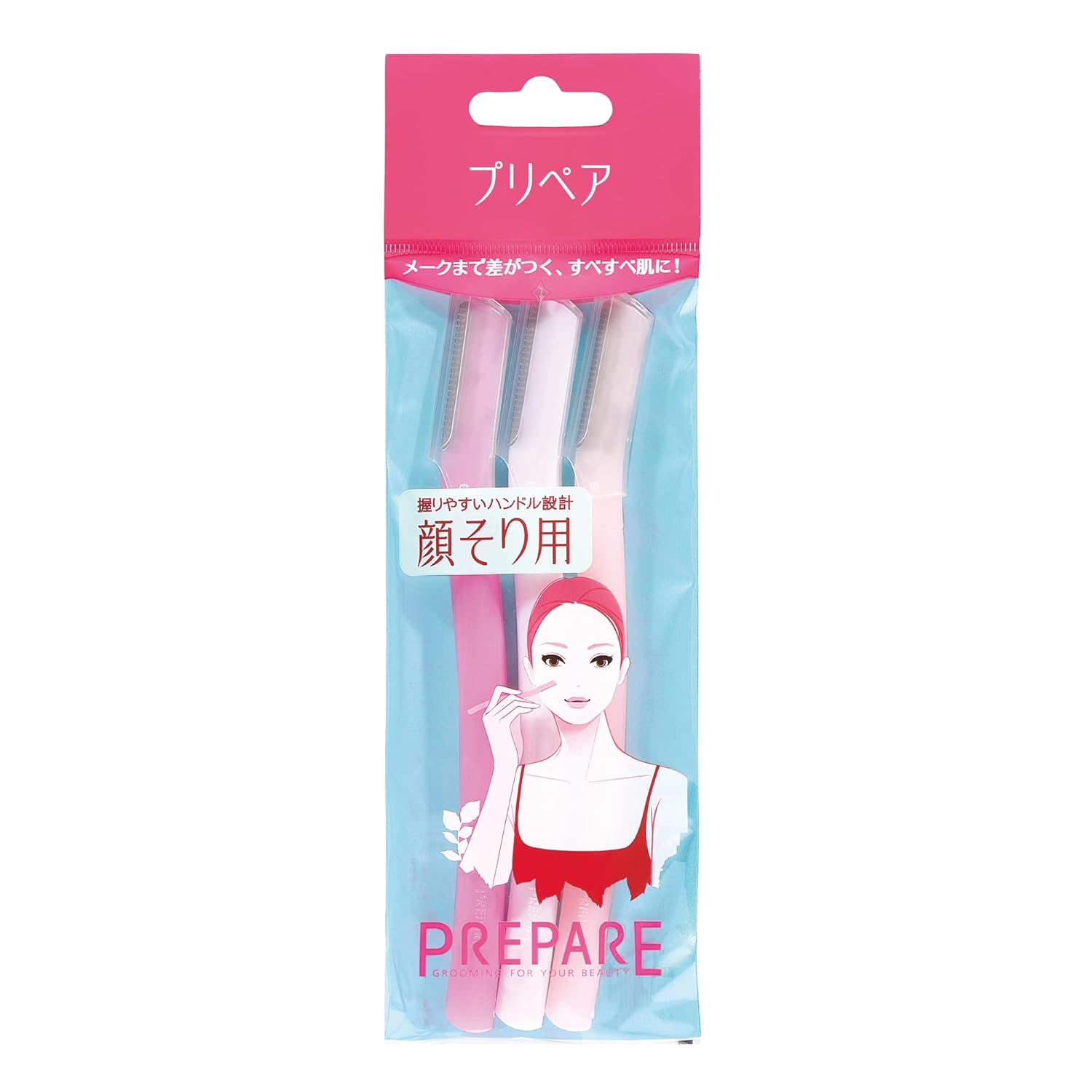 SHISEIDO 3 Piece Prepare Facial Razor, Large