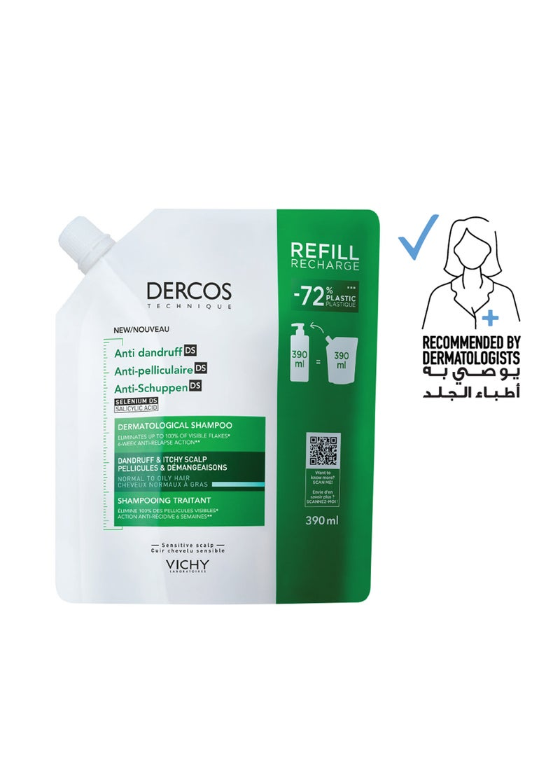 Vichy - Dercos Anti-Dandruff Shampoo Normal to Oily Hair Refill 390ml