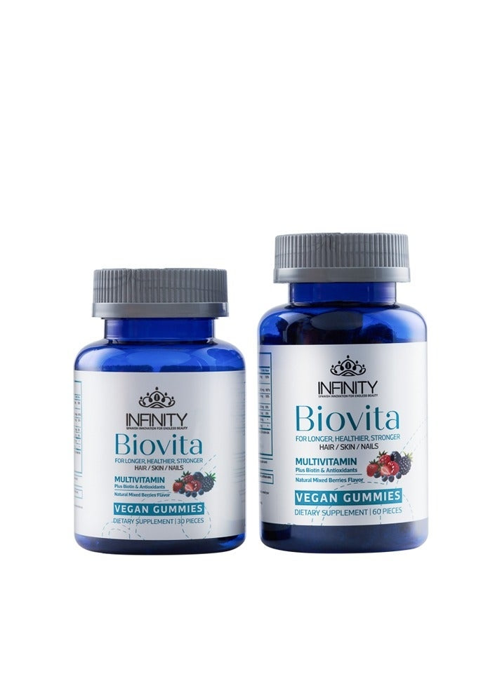 INFINITY - Biovita Advance Multi-vitamin - 60+30 Gummies for nails, skin, & hair - Promopack