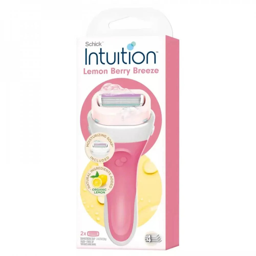 ٍSchick Intuition Lemon Berry Breeze 1 Razor + 2 Travel Cap (4 Blades)