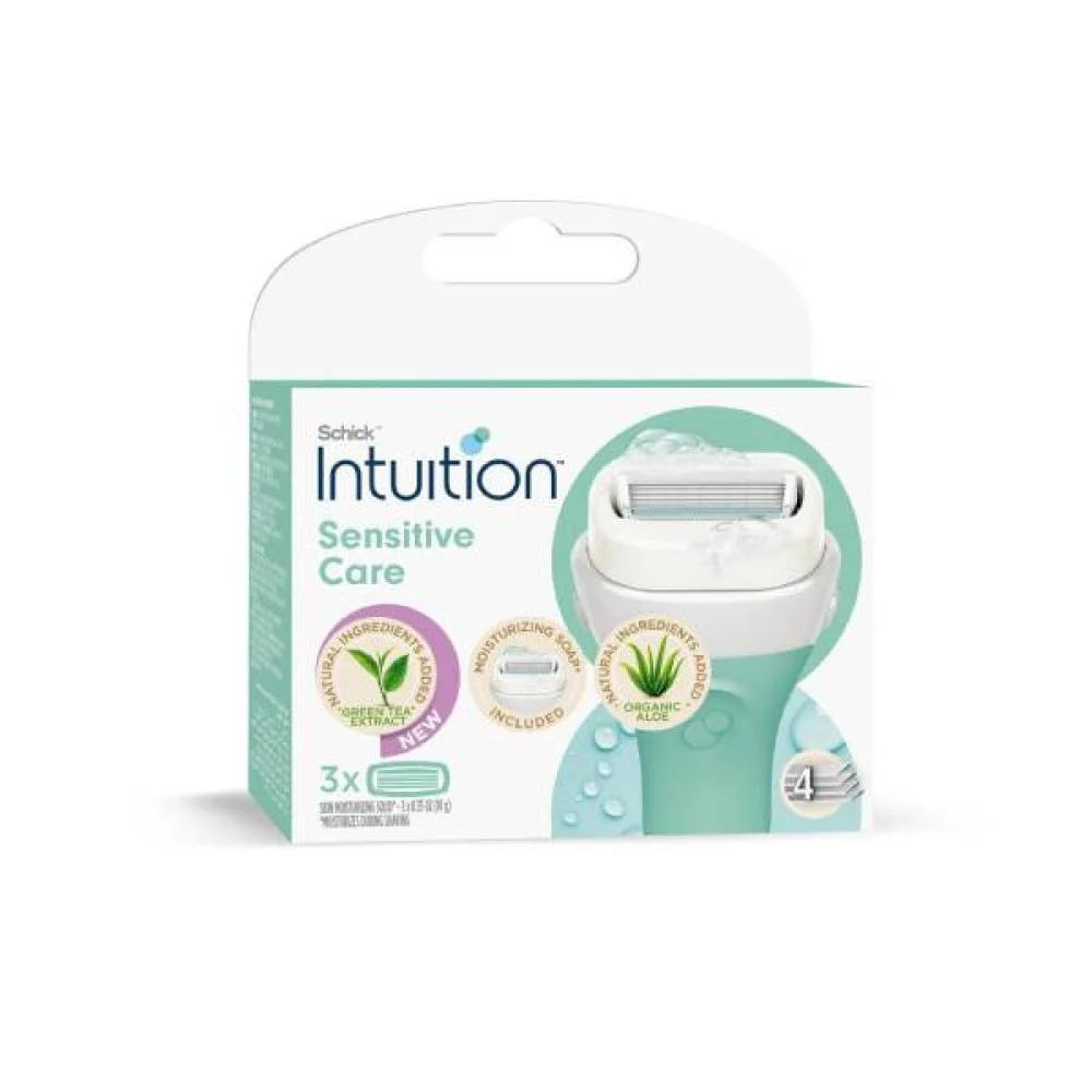 Schick Intuition Sensitive Care 3 Pieces 4 Blades Green Tea