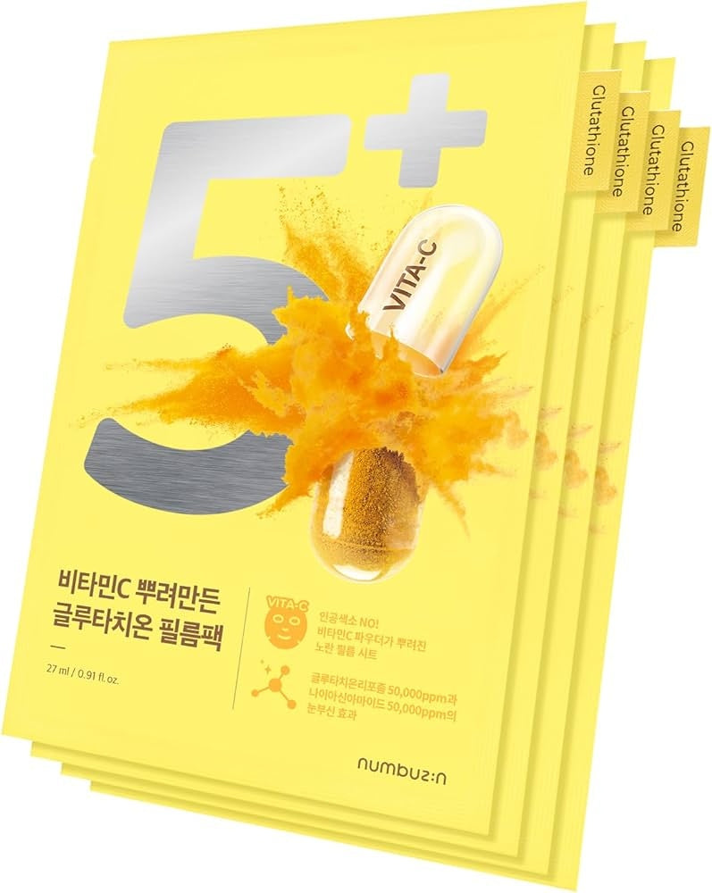 numbuzin - No.5+ Glutathione Vitamin Concentrated Mask - 1 sheet